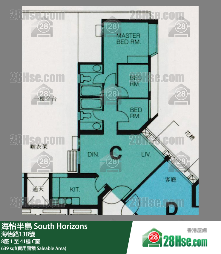 海怡半島 8座 10樓 C室 平面圖