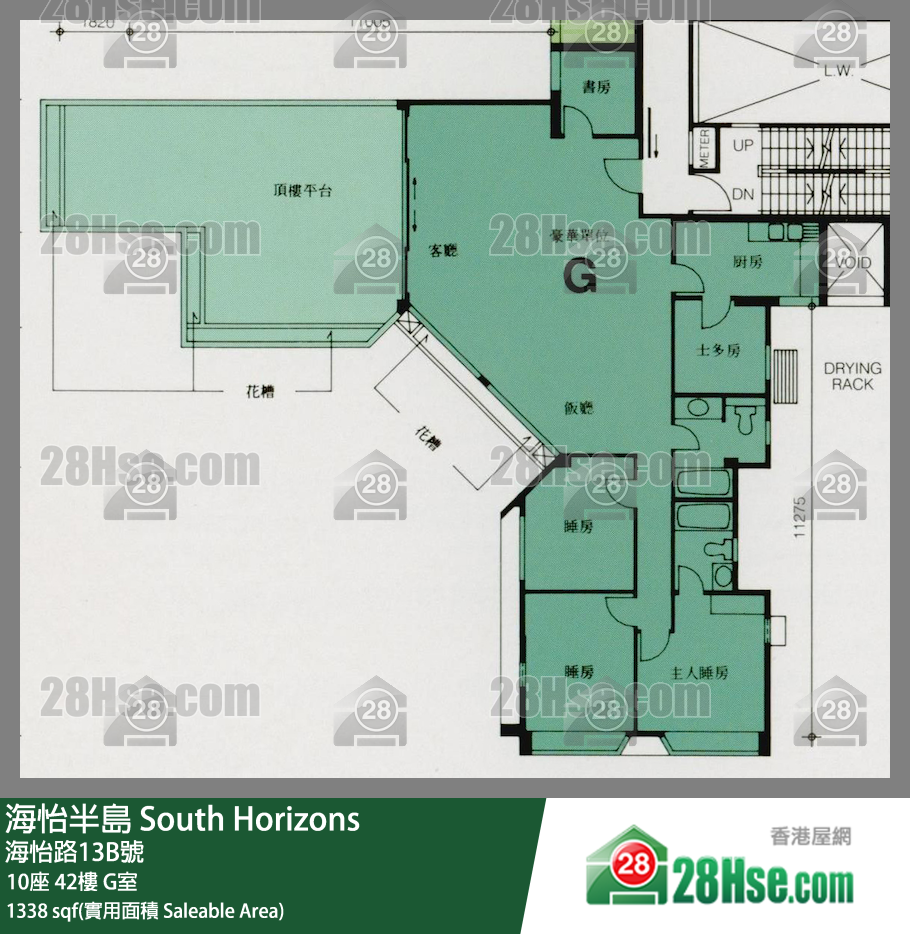海怡半島 10座42樓 G室 平面圖