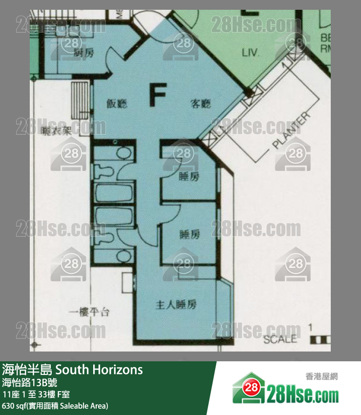 海怡半島 11座11樓 F室 平面圖