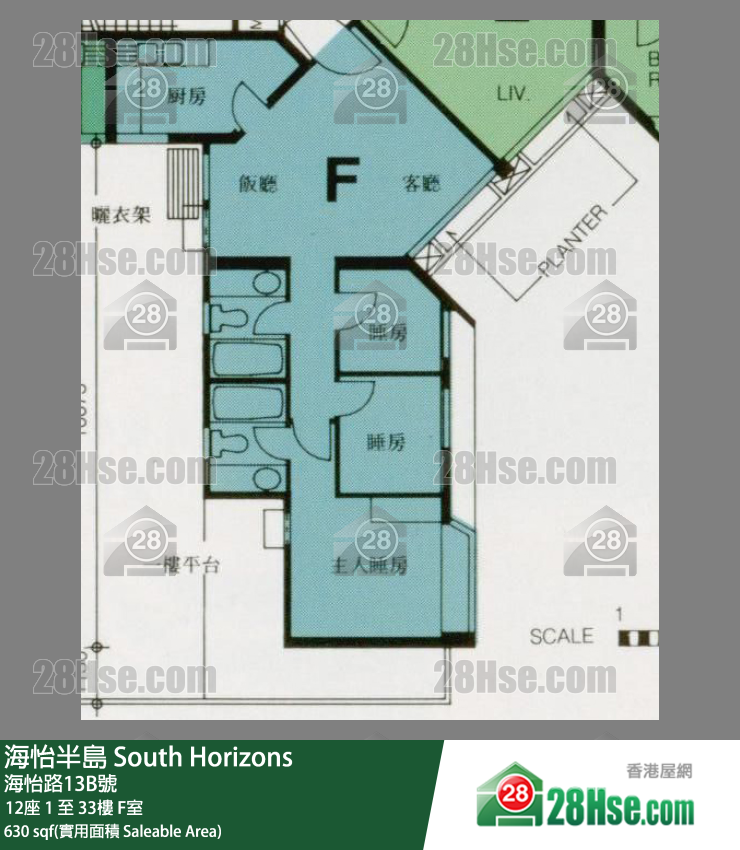 海怡半島 12座31樓 F室 平面圖