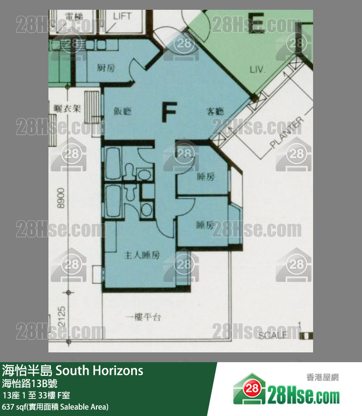 海怡半島 13座11樓 F室 平面圖