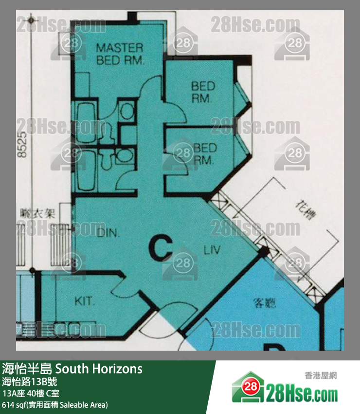 海怡半島 13A座40樓 C室 平面圖
