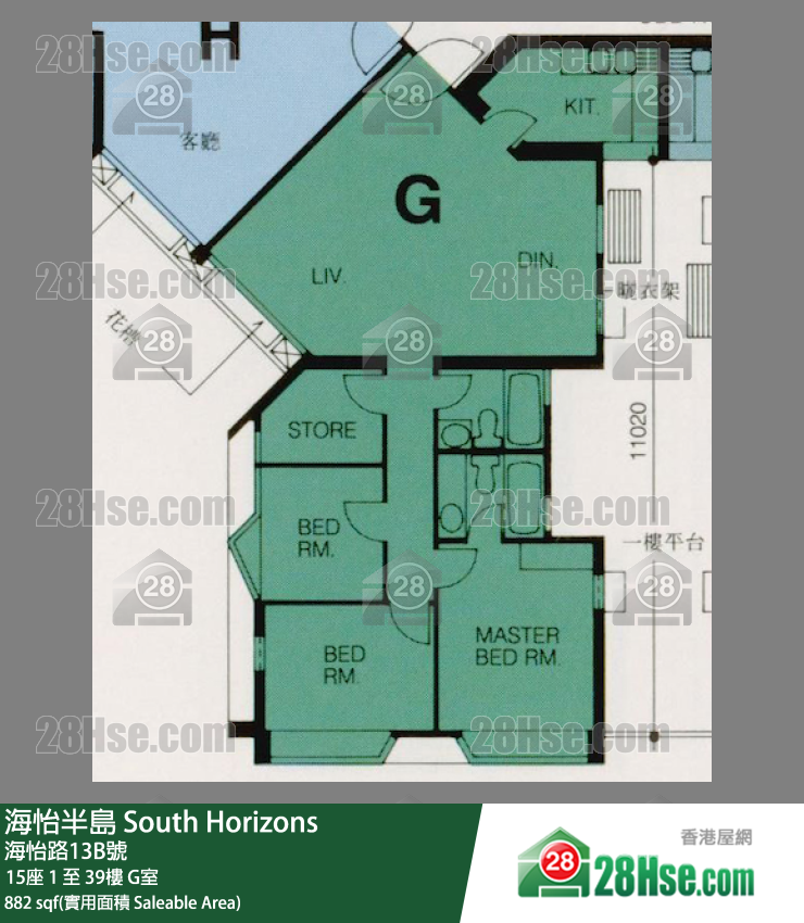 海怡半島 15座 6樓 G室 平面圖