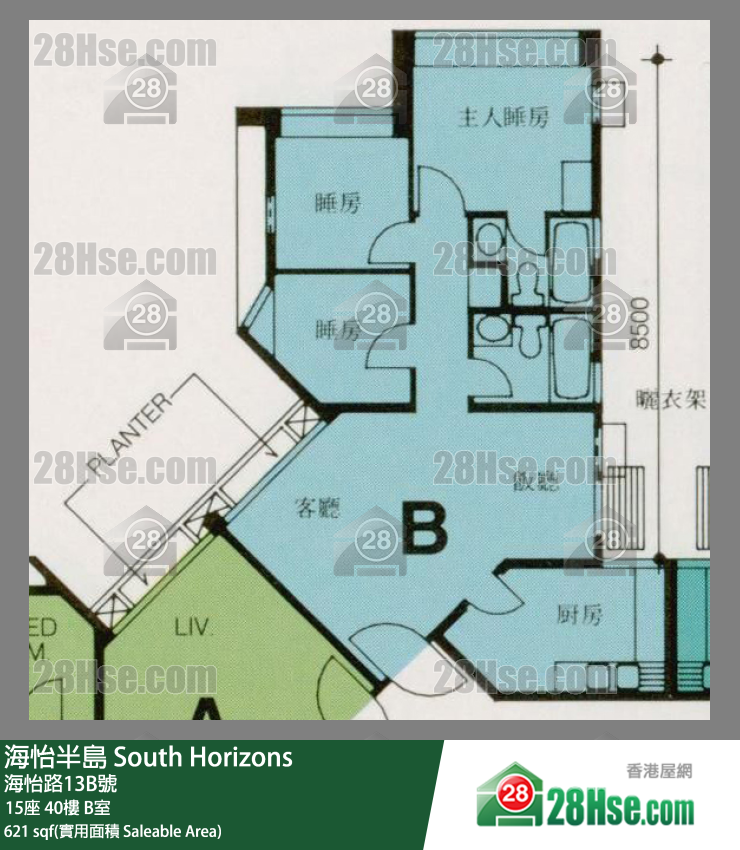 海怡半島 15座40樓 B室 平面圖