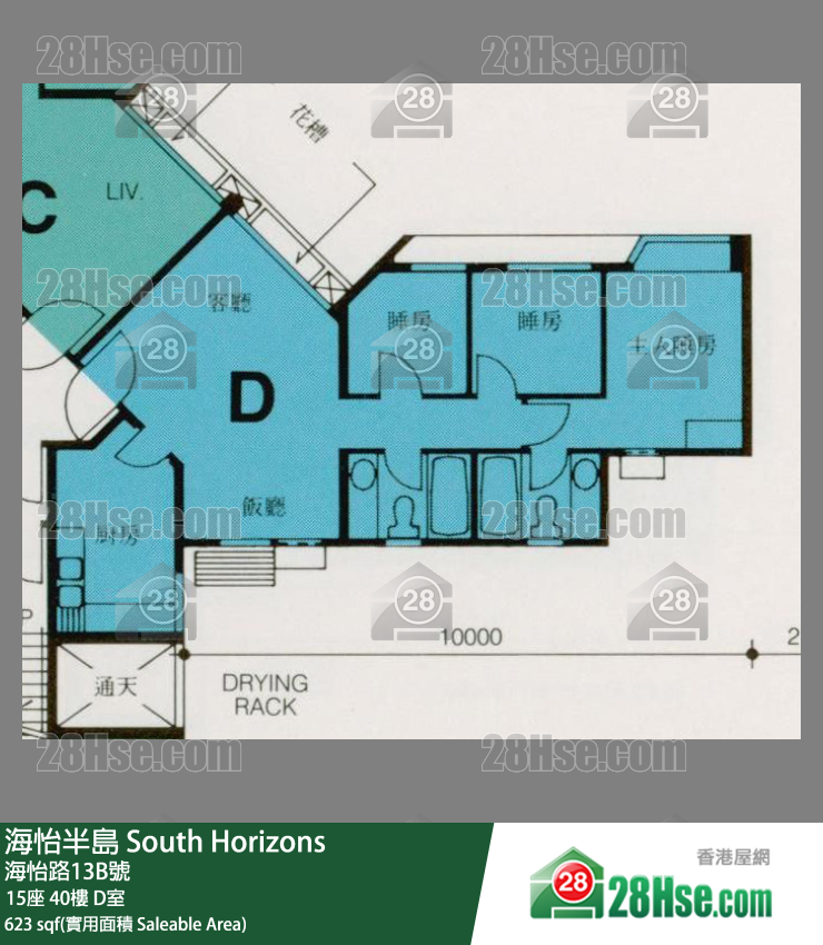 海怡半島 15座 40樓 D室 平面圖
