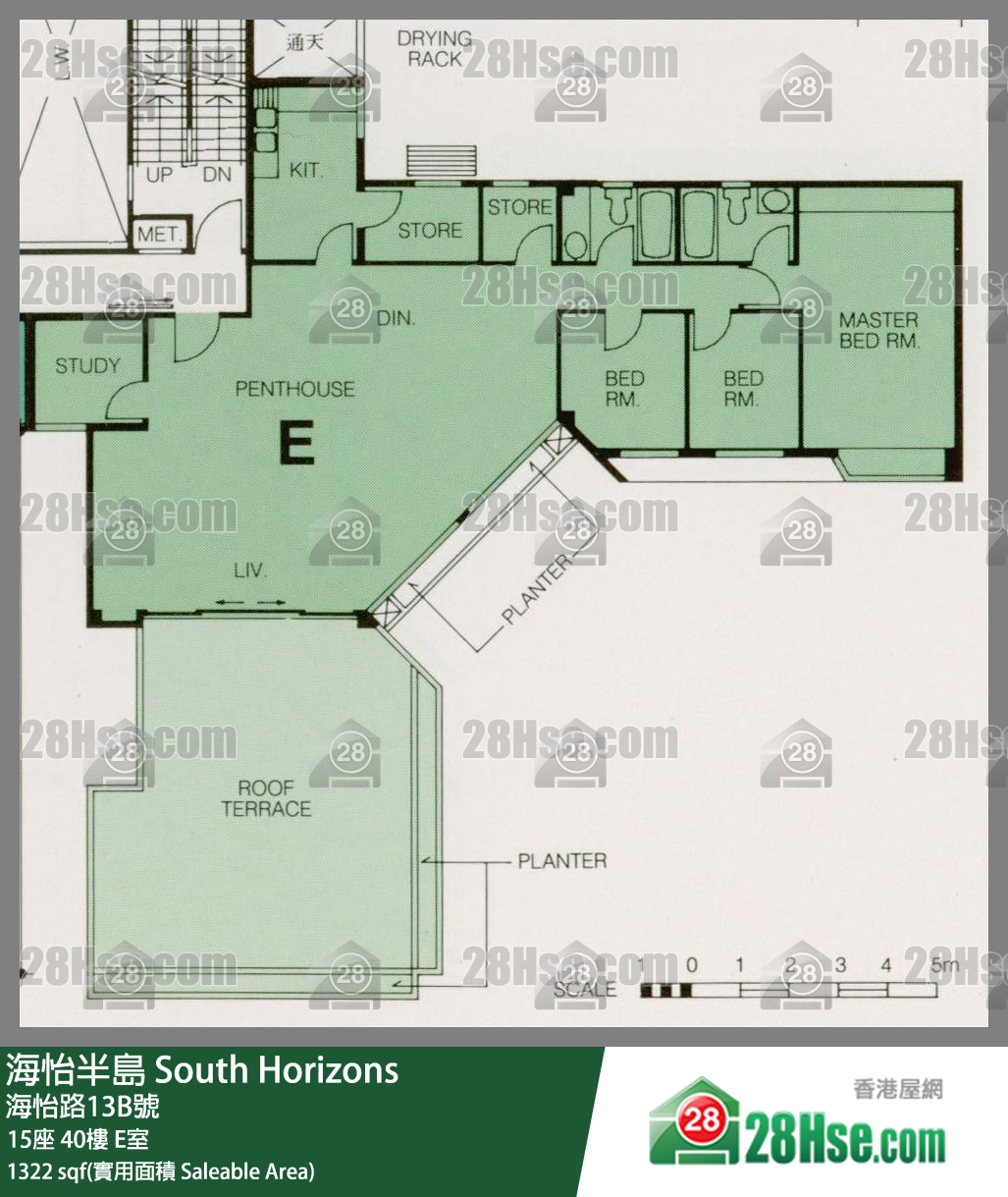 海怡半島 15座40樓 E室 平面圖