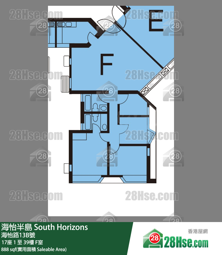 海怡半島 17座27樓 F室 平面圖