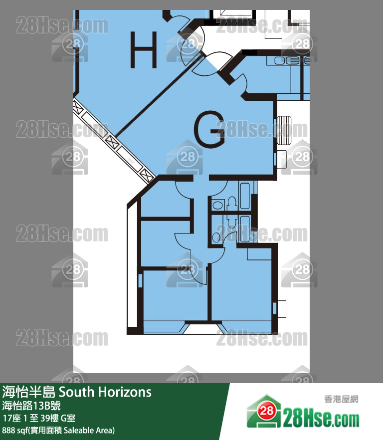 海怡半島 17座30樓 G室 平面圖