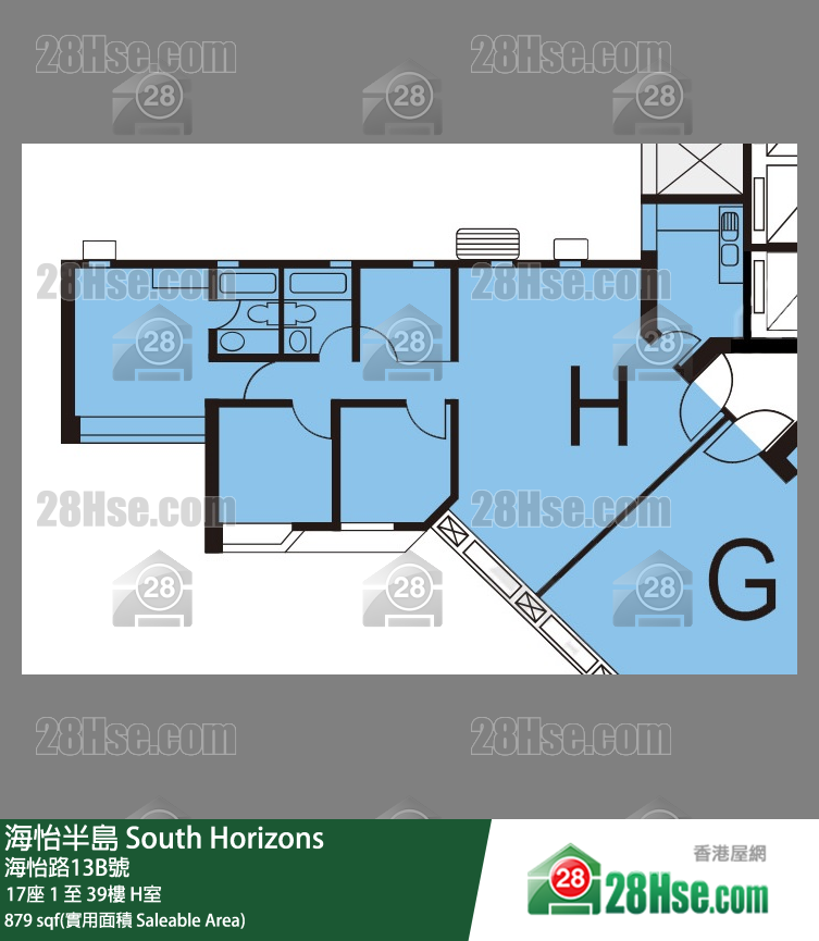 海怡半島 17座25樓 H室 平面圖