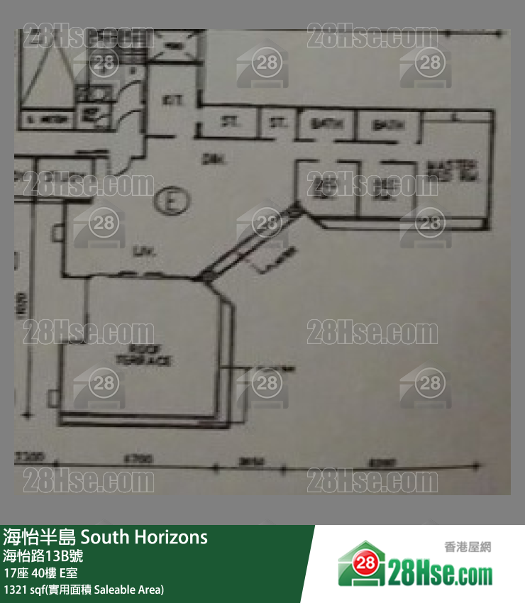海怡半島 17座40樓 E室 平面圖