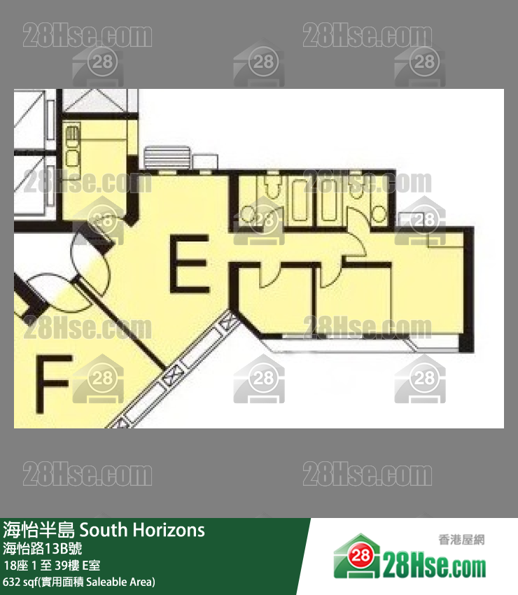 海怡半島 18座21樓 E室 平面圖