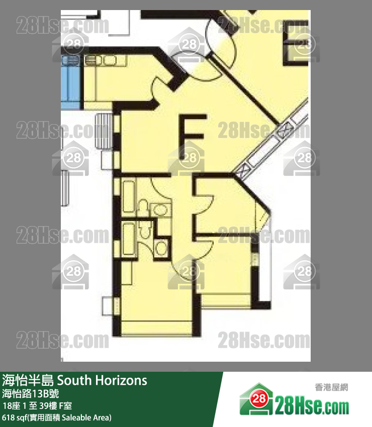 海怡半島 18座13樓 F室 平面圖