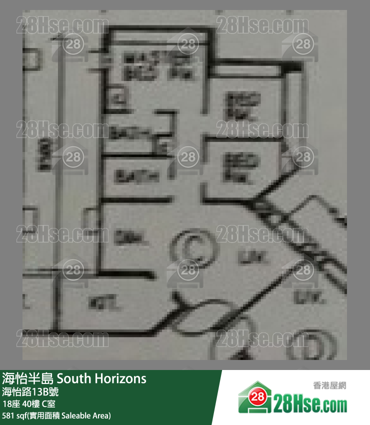 海怡半島 18座40樓 C室 平面圖