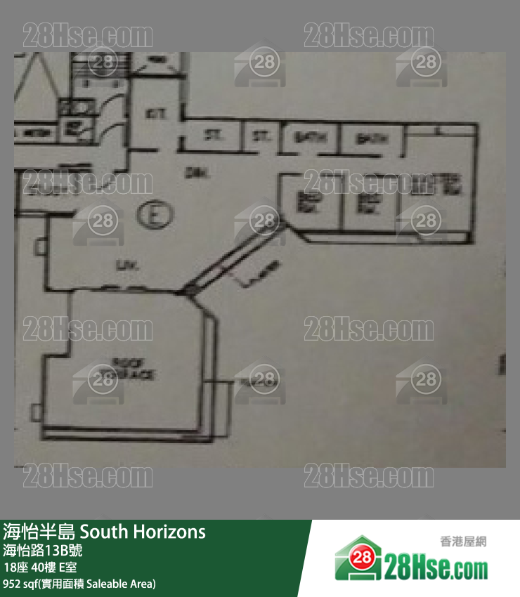 海怡半島 18座40樓 E室 平面圖