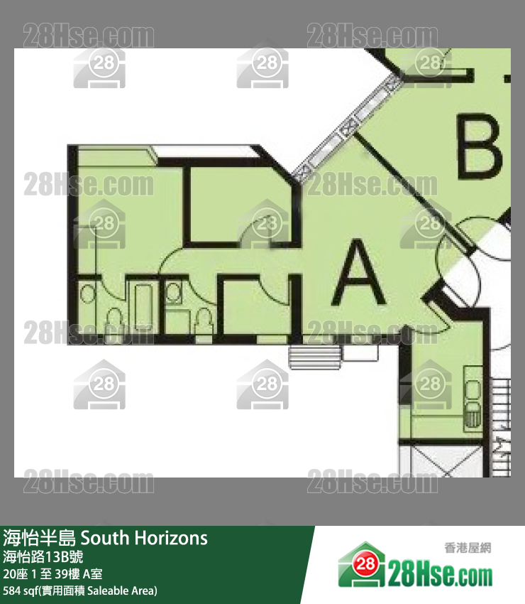 海怡半岛 单位平面图(由 28Hse 提供)