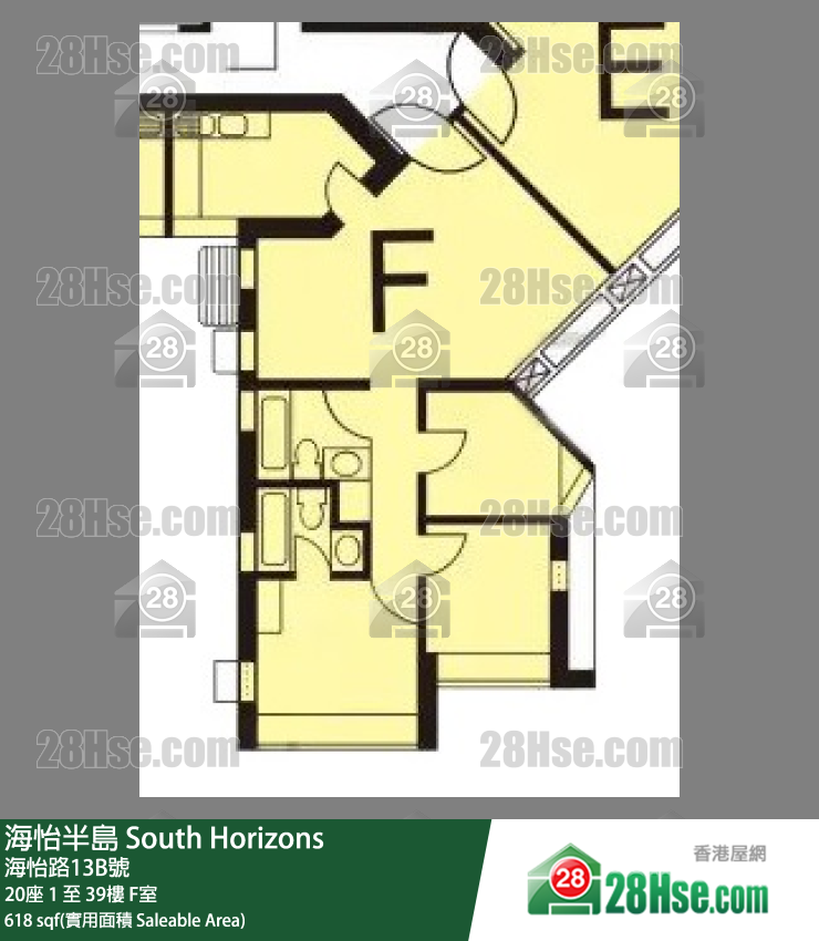 海怡半島 20座22樓 F室 平面圖