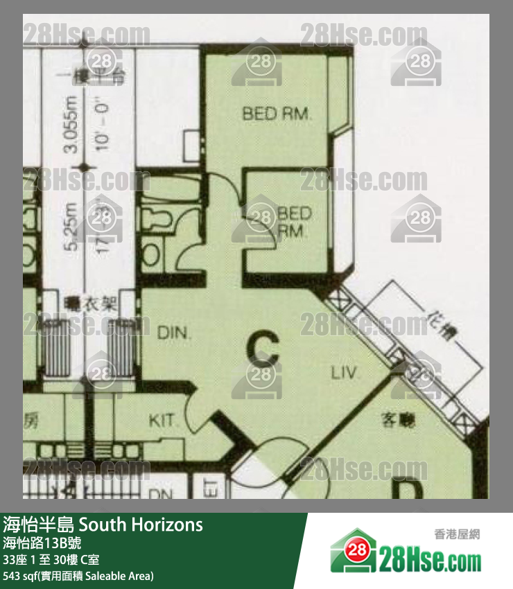 海怡半岛 33座30楼 C室 平面图
