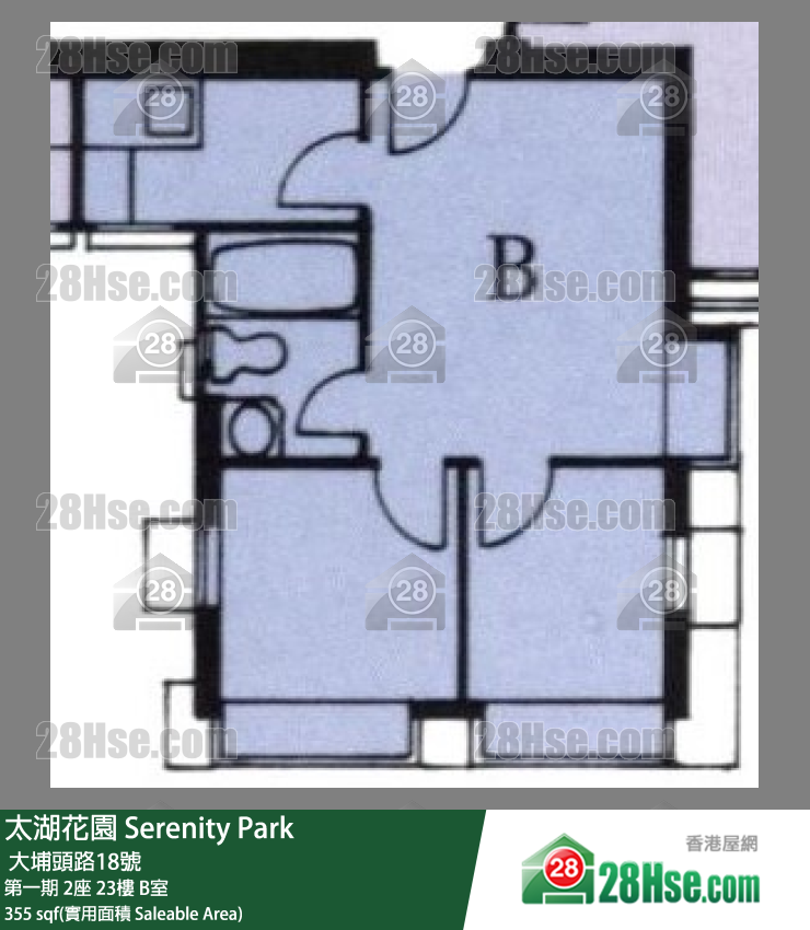 太湖花園 第一期2座23樓 B室 平面圖