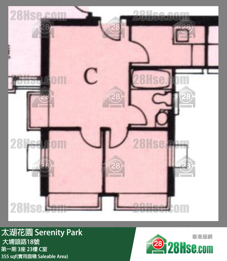 太湖花園 第一期3座23樓 C室 平面圖