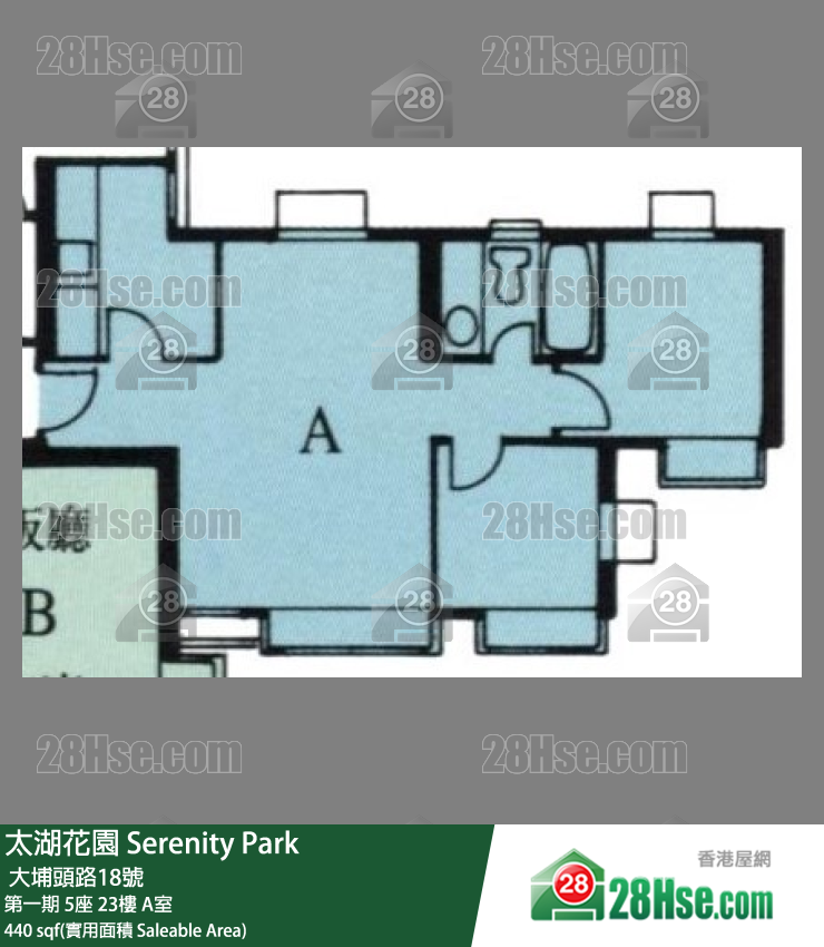 太湖花園 第一期5座23樓 A室 平面圖