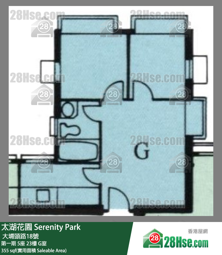太湖花園 第一期5座23樓 G室 平面圖