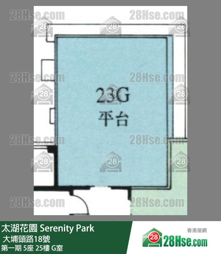 太湖花园 第一期5座25楼 G室 平面图
