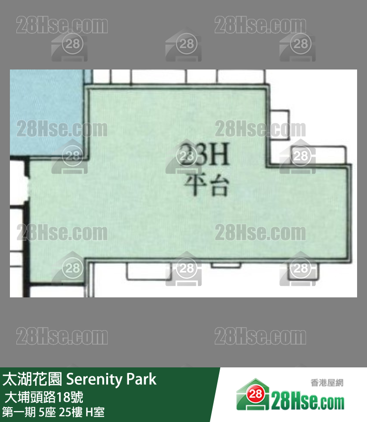 太湖花園 第一期5座25樓 H室 平面圖