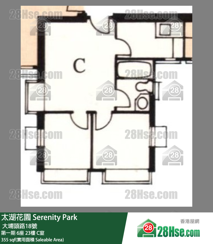 太湖花園 第一期6座23樓 C室 平面圖