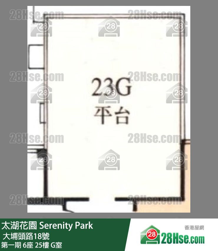 太湖花園 第一期6座25樓 G室 平面圖