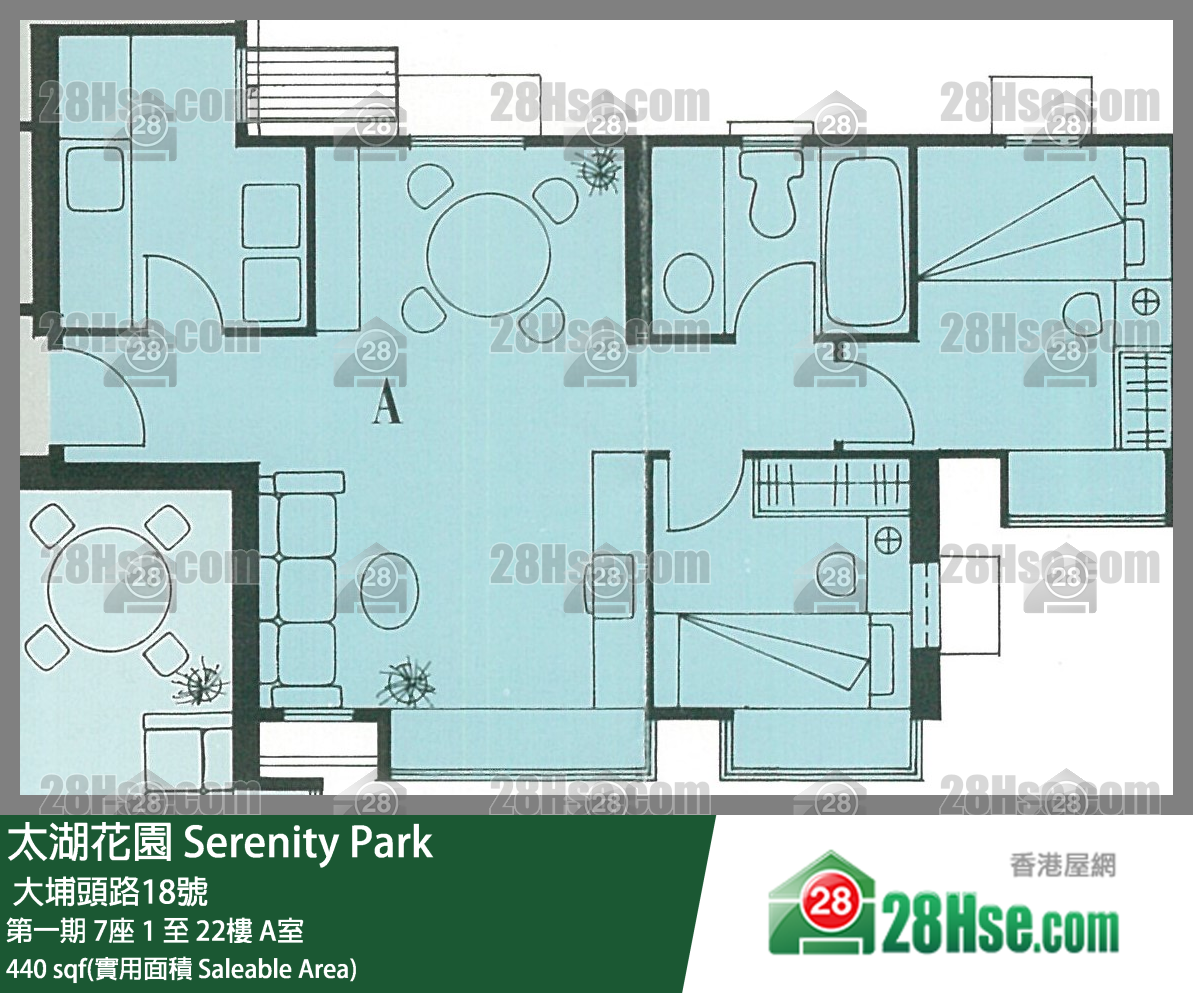 太湖花園 第一期7座11樓 A室 平面圖