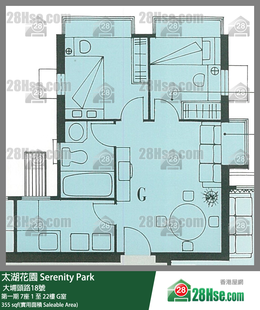 太湖花園 第一期7座9樓 G室 平面圖