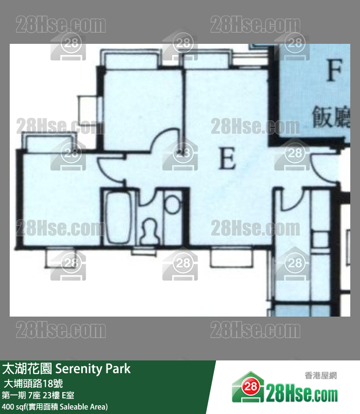 太湖花園 第一期7座23樓 E室 平面圖