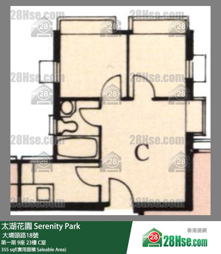 太湖花園 第一期9座23樓 C室 平面圖