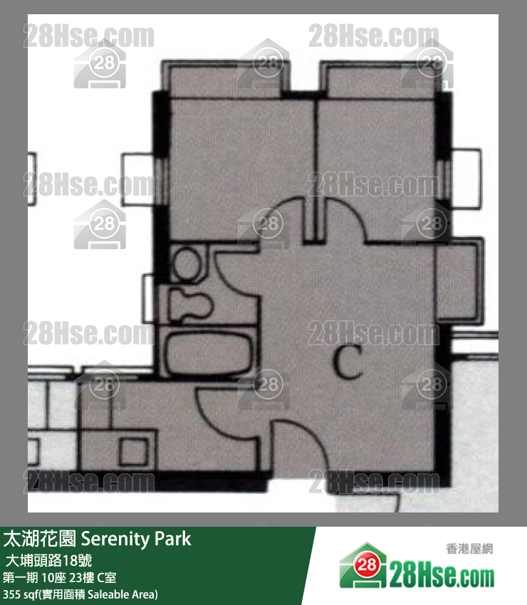 太湖花園 第一期10座23樓 C室 平面圖