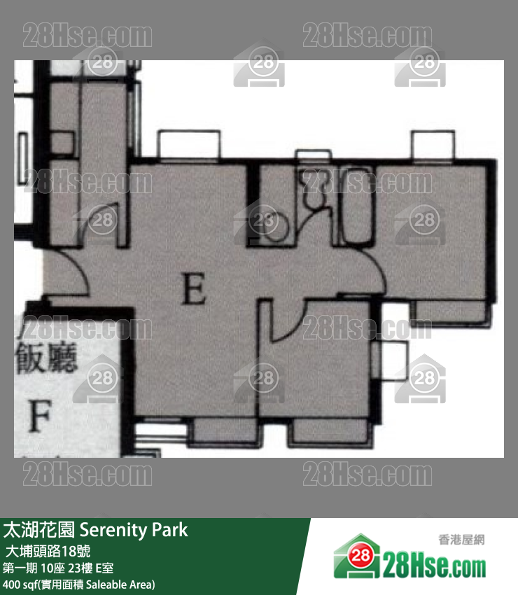 太湖花園 第一期 10座 23樓 E室 平面圖