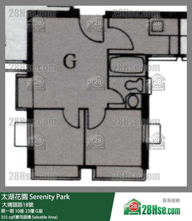 太湖花園 第一期10座23樓 G室 平面圖