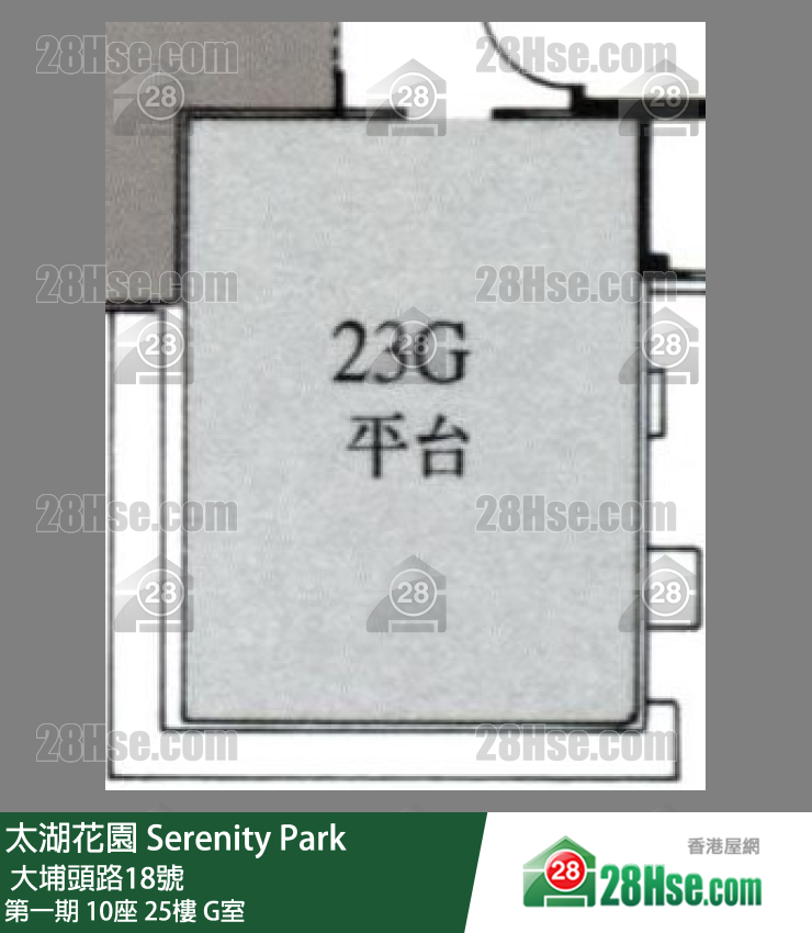 太湖花園 第一期10座25樓 G室 平面圖