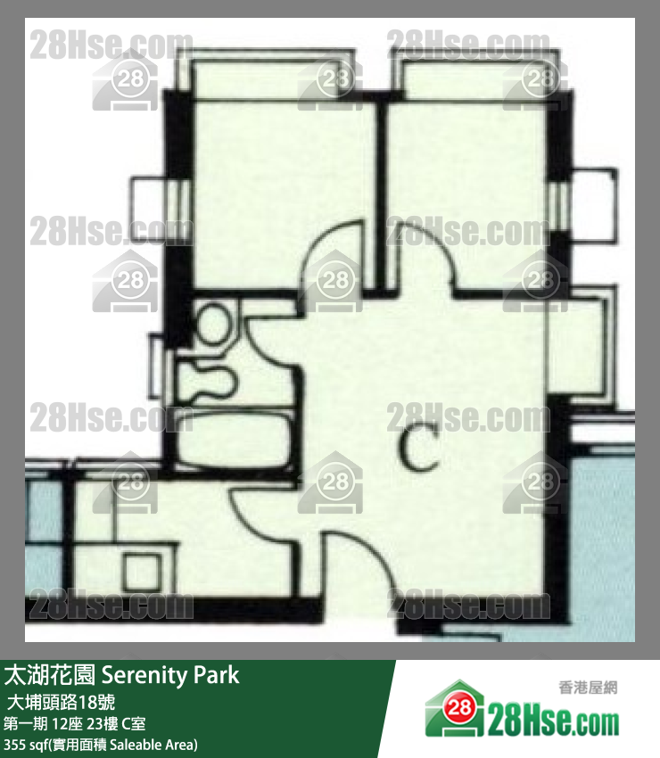 太湖花園 第一期12座23樓 C室 平面圖