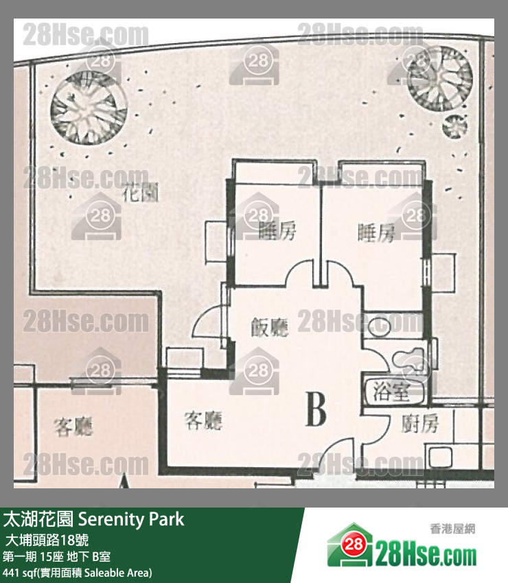 太湖花園 第一期15座地下 B室 平面圖