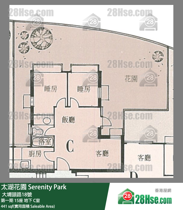 太湖花園 第一期15座地下 C室 平面圖
