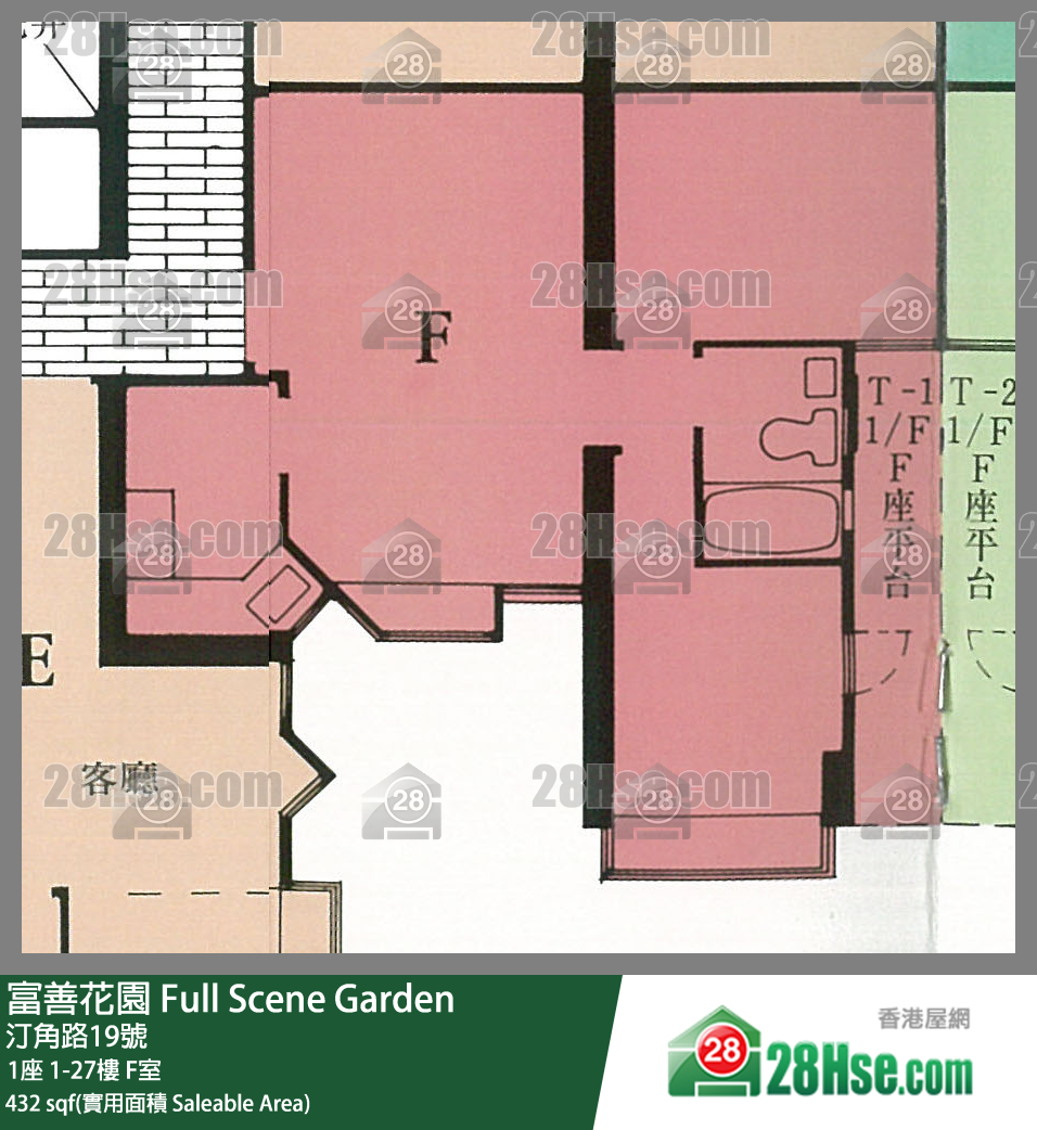 富善花園 1座22樓 F室 平面圖