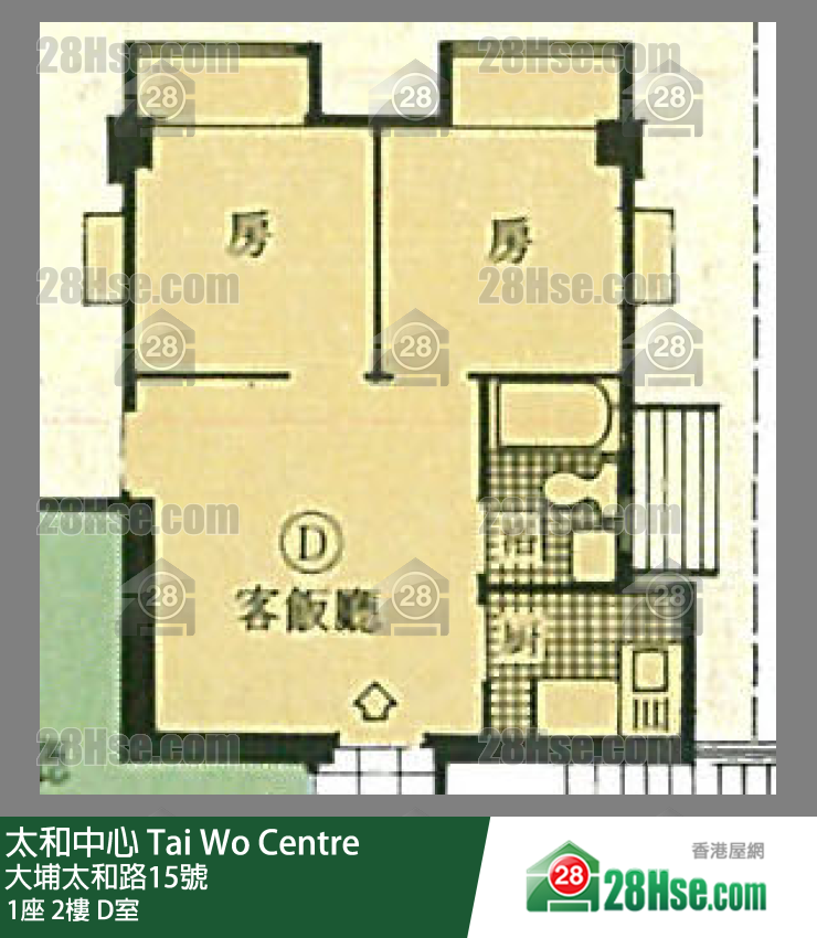 太和中心 1座2樓 D室 平面圖