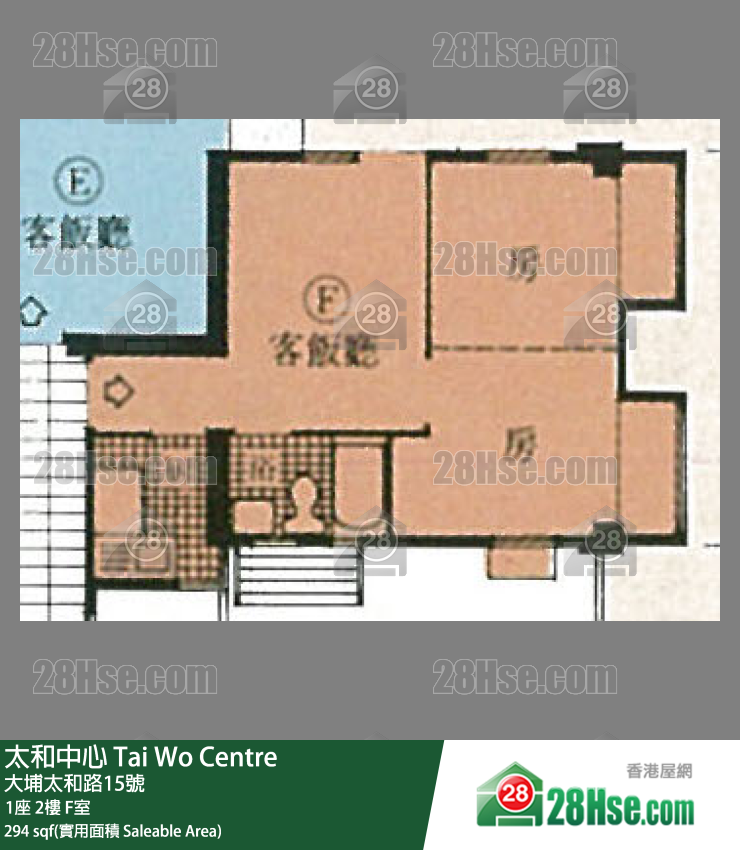 太和中心 1座 2樓 F室 平面圖
