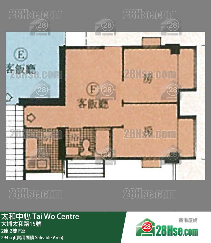 太和中心 2座 2樓 F室 平面圖