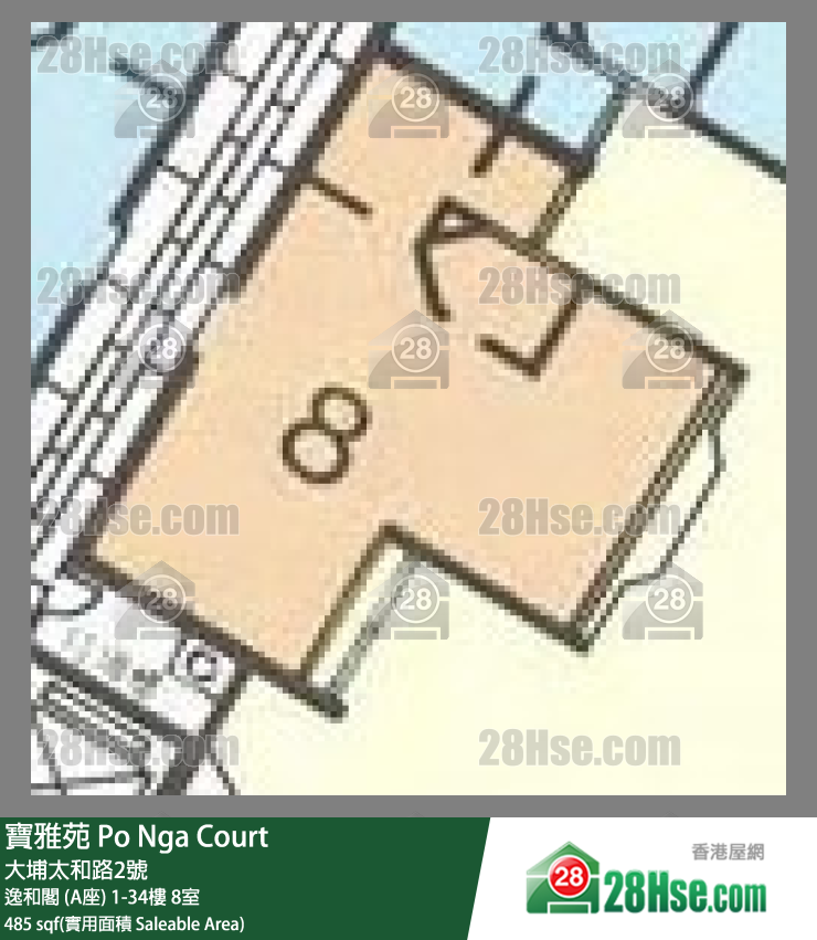 寶雅苑 逸和閣 (A座)4樓 8室 平面圖