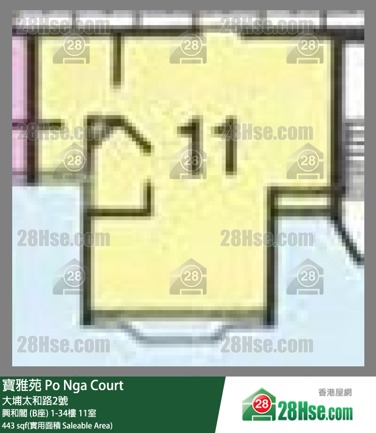 寶雅苑 興和閣 (B座)5樓 11室 平面圖