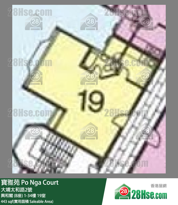 寶雅苑 興和閣 (B座)3樓 19室 平面圖