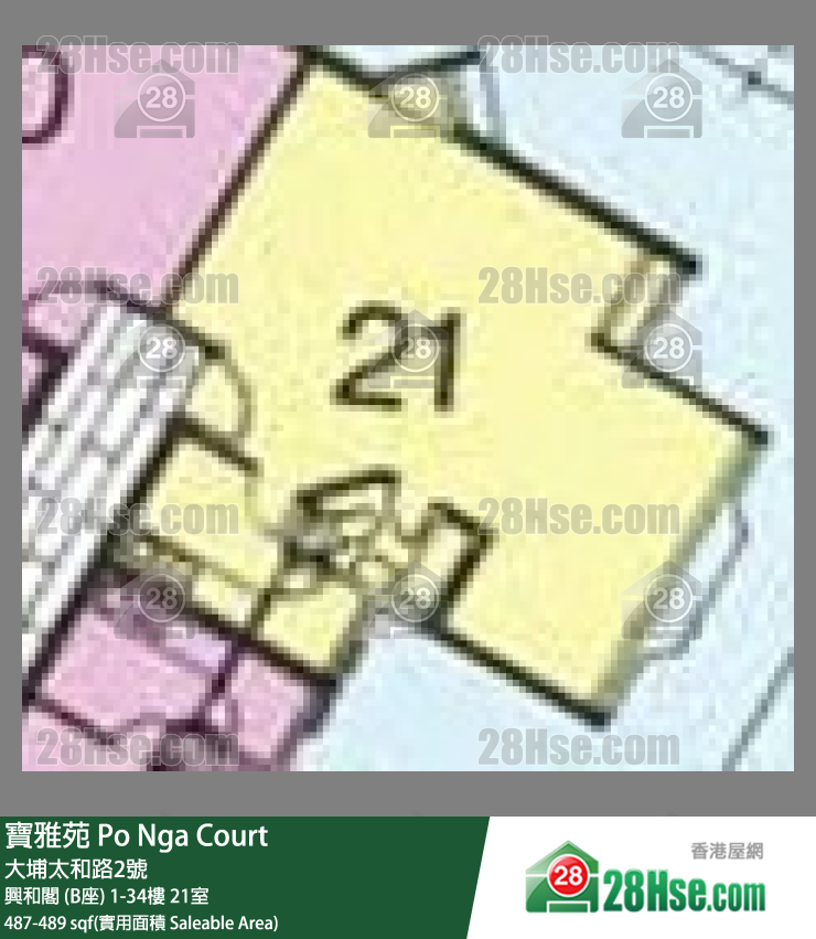 寶雅苑 興和閣 (B座)5樓 21室 平面圖