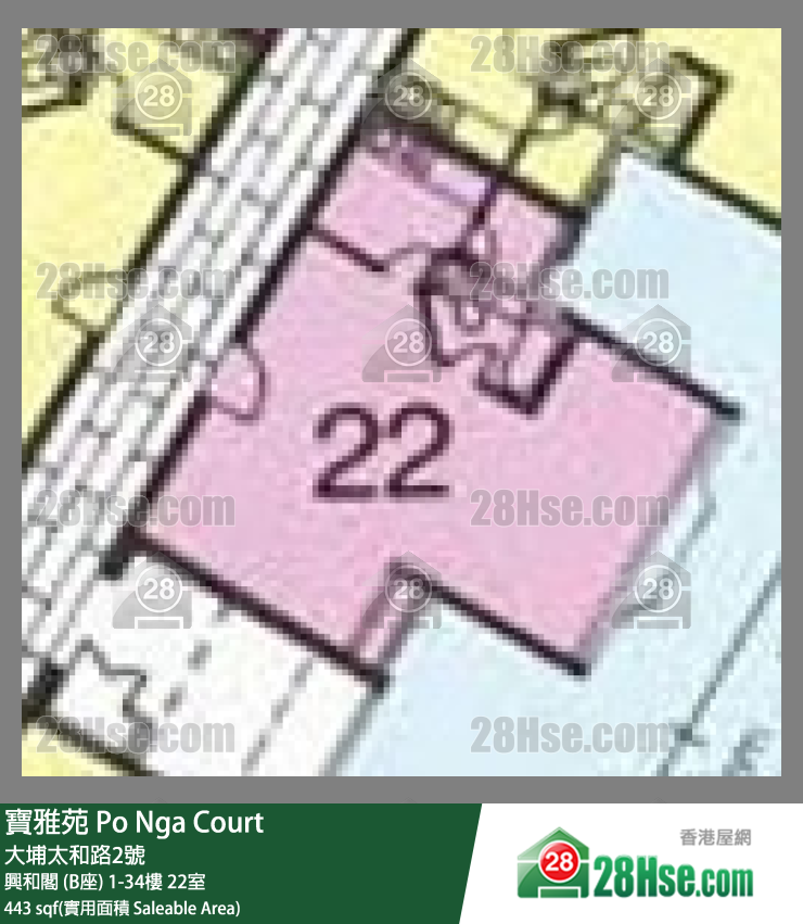 寶雅苑 興和閣 (B座)2樓 22室 平面圖