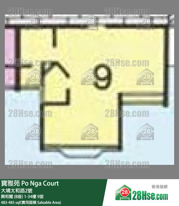 寶雅苑 興和閣 (B座)17樓 9室 平面圖